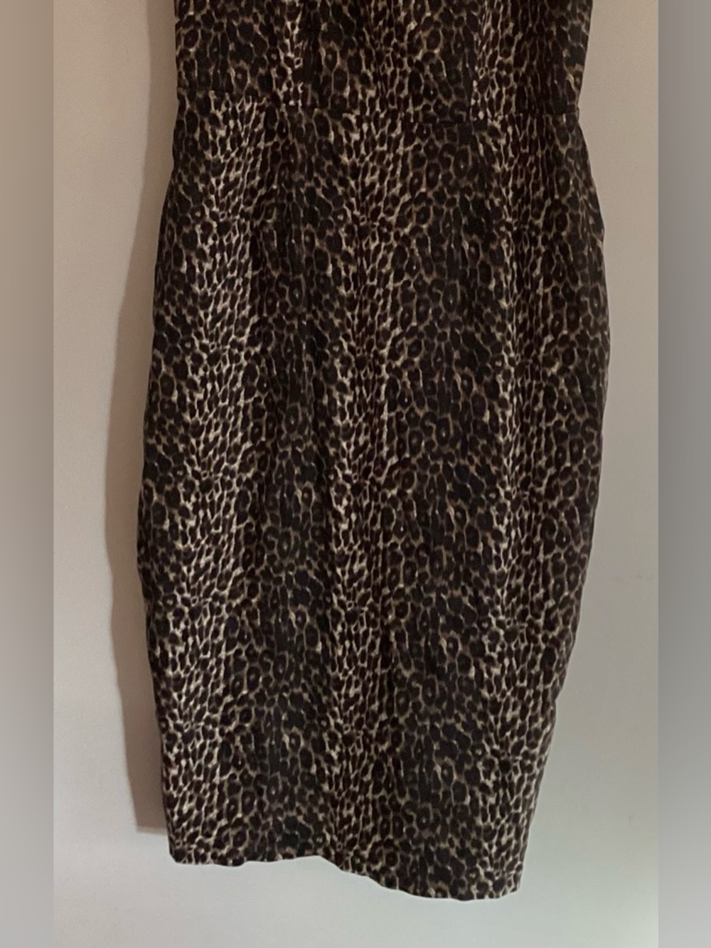 Vixen by Micheline Pitt Sweetheart Woven Wiggle Dress Leopard Print Size XL - Picture 5 of 8